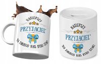 Dla Przyjaciela Zestaw Kubek + Skarbonka Prezent Z Nadrukiem Ze Zdjęciem