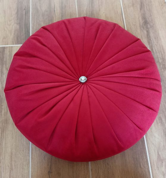 Poduszka dekoracyjna ozdobna okrągła welur zielona zdjęcie 8