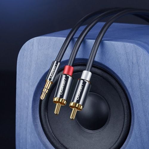 kabel przewód audio 3.5mm mini jack - 2rca 2m czarny na Arena.pl