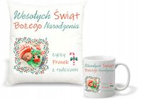 Zestaw PODUSZKA i KUBEK nadruk świąteczny PREZENT ze zdjęciem dużo wzorów