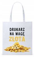 Torba Biała Eco Shopper Dla Drukarza Z Nadrukiem Ze Zdjęciem
