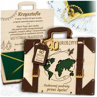 Śmieszny Prezent Walizka z Okazji 40 Urodzin Rodzina Koperta