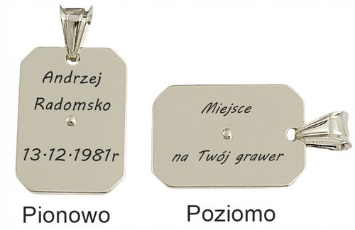 ŁANCUSZEK SREBRNY PANCERKA Z ORŁEM + GRAWER na Arena.pl