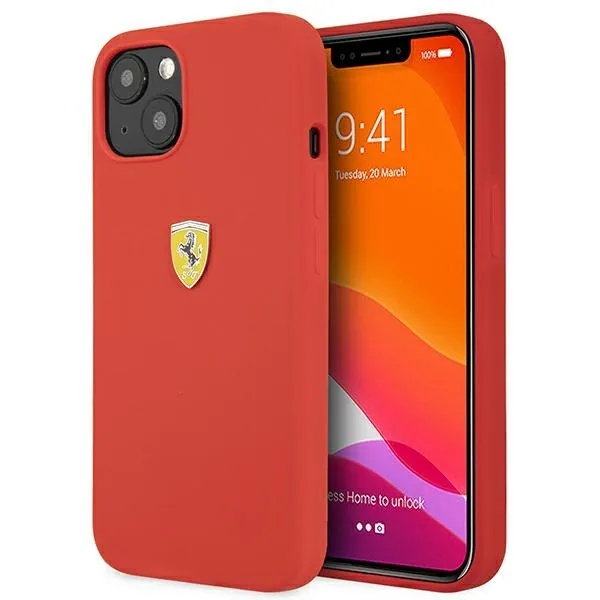 Etui Ferrari Silicone na iPhone 13 mini - czerwone zdjęcie 1