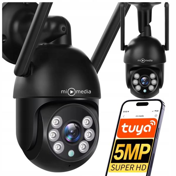 Kamera Zewnętrzna WiFi Obrotowa IP Do Monitoringu Domu Tuya 5MPx ZOOM 5Mp zdjęcie 1