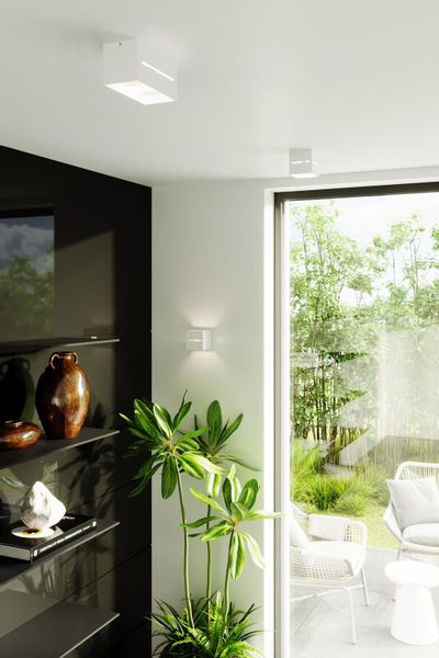 Kinkiet LAMPA przyścienna SL.0528 metalowa OPRAWA kostka prostokątna biała zdjęcie 5