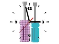 30X30CM ZEGAR KOLOROWE ŚRUBOKRĘTY OBRAZ DREWNO