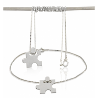 SREBRNY KOMPLET CELEBRYTKI PUZZLE PRÓBA SREBRA 925 GRAWER GRATIS