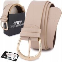 Skórzany pasek damski do spodni sukienki cielista skóra nat 4 cm Beltimore