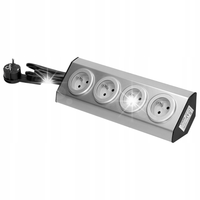 GNIAZDO MEBLOWE KUCHENNE MONTAŻ NA RZEPY VIRONE FS-2 ORNO 4x2P+Z INOX 1,5m