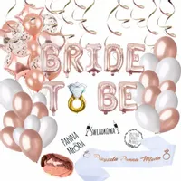 ZESTAW BALONY ROSE GOLD NA WIECZÓR PANIEŃSKI SZARFA TATUAŻE GIRLANDA