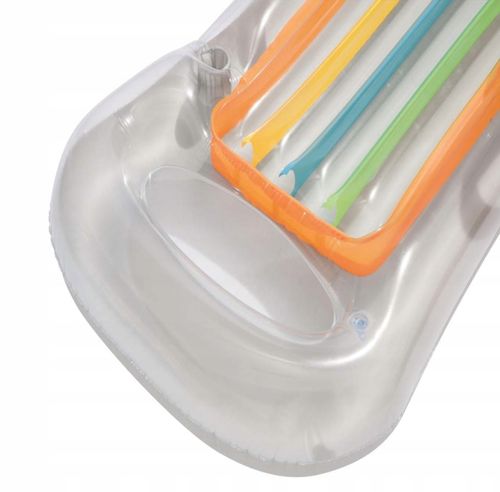 Dmuchany Materac Fotel Leżak 161 x 84cm Bestway srebrny z Uchwytem na napój na Arena.pl