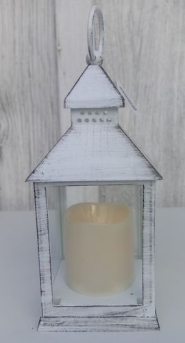 Lampion LED – biały przecierany, 10,5 × 23 cm na Arena.pl