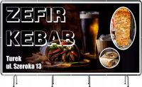 BANER REKLAMOWY 130x80cm duży wybór wzorów KEBAB FAST FOOD twoja nazwa