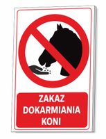 TABLICZKA PCV 3 MM ZAKAZ DOKARMIANIA KONI GRUBA UV