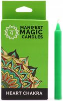 ZESTAW ZIELONYCH RYTUALNYCH ŚWIEC MANIFEST MAGIC CANDLES CZAKRA SERCA 12SZT