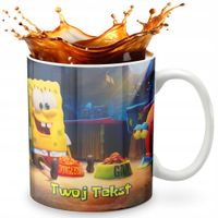 KUBEK 330ml GRAFIKA PREZENT ŚWIĘTA WZÓR - BAJKA SPONGEBOB + IMIĘ