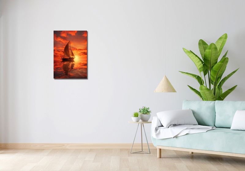 Obraz 40x60cm Pod Żaglami Zachodu Słońca zdjęcie 2
