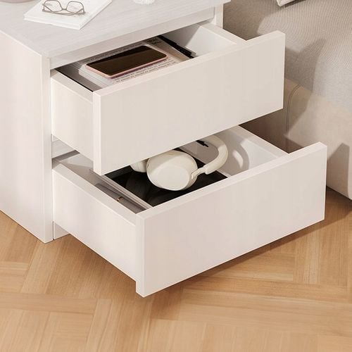 SZAFKA NOCNA DO SYPIALNI SALONU POKOJU SZAFKA Z SZUFLADAMI MAŁA BIAŁA na Arena.pl