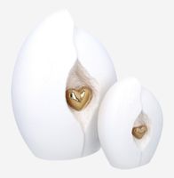 Ceramiczna urna kremacyjna na ludzkie prochy z sercem Duża urna i pamiątka