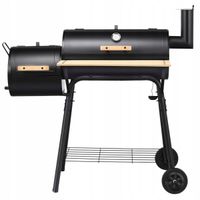Dwukomorowy grill węglowy czarny 115 x 65 x 108 cm