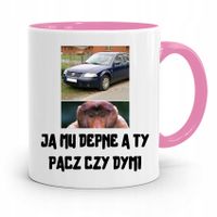 Kubek Różowy Nosacz Janusz Ja Mu Depne A Ty Pacz Z Nadrukiem Ze Zdjęciem