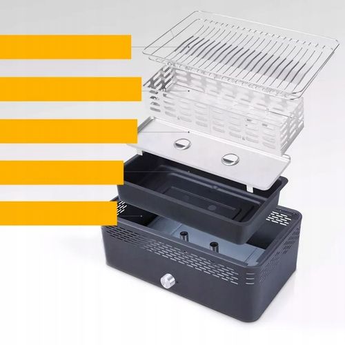 Duży AUTOMATYCZNY GRILL WĘGLOWY BEZDYMNY Dla 4-6 Osób Na Balkon Taras na Arena.pl