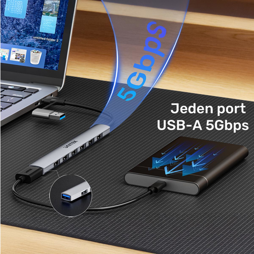 Unitek Hub USB-A/C 7w1 USB A z adapterem USB A 5 Gbps na Arena.pl