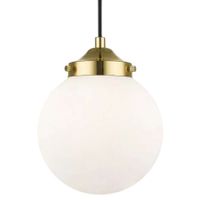 Wisząca lampa RIANO P0454-01D-F7AA szklana kula złota czarna biała