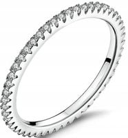 Pierścionek z białymi cyrkoniami delikatny wykonany ze srebra s925 roz.7