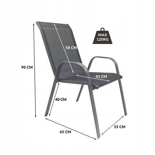 ZESTAW MEBLI OGRODOWYCH BALKON TARAS STÓŁ FI60 + 4x KRZESŁA MINORKA SZARE na Arena.pl