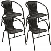 4 x krzesło ogrodowe balkonowe na balkon taras technorattan fotel bistro