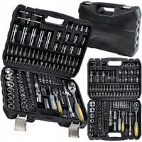 ZESTAW KLUCZY NASADOWYCH 108 ELEMENTÓW GRZECHOTKI 1/2" 1/4" CrV WALIZKA