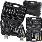 ZESTAW KLUCZY NASADOWYCH 108 ELEMENTÓW GRZECHOTKI 1/2" 1/4" CrV WALIZKA