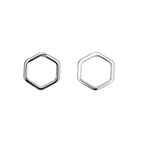 kolczyki delikatne wielokąty, delikatne srebrne k314s