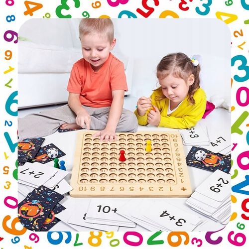 GRA EDUKACYJNA PLANSZOWA TABLICZKA MNOŻENIA + DODAWANIA NAUKA TABLICZKI na Arena.pl