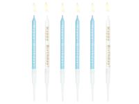 Świeczki urodzinowe "Happy Birthday", niebieskie, 10 szt