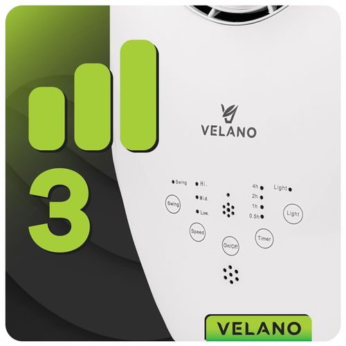 WENTYLATOR BEZŁOPATKOWY PODŁOGOWY OSCYLACJA TIMER PODŚWIETLENIE LED PILOT na Arena.pl