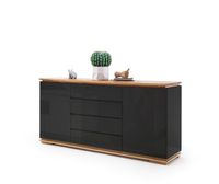 Chiara komoda szeroka czarny połysk lakier / dąb olejowany