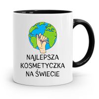 Kubek Czarny Dla Kosmetyczki Najlepsza Kosmetyczka Z Nadrukiem Ze Zdjęciem
