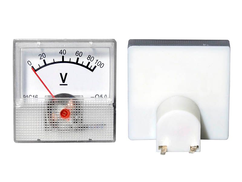 Miernik analogowy voltomierz kwadrat mini 100V zdjęcie 1