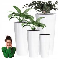 DONICZKI DO OGRODU Z WKŁADEM BALKONOWA BIAŁA NA TARAS PLASTIKOWA OGRODOWE