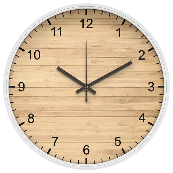 Nowoczesny cichy zegar ścienny Drewno 25 cm zdjęcie 3