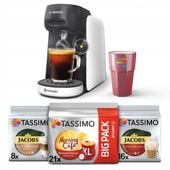 Ekspres na kapsułki Bosch Tassimo Finesse BIAŁY + 3x Tassimo + kubek