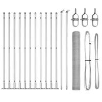 Ogrodzenie z słupkami Srebrny 1.2 x 25 m Stal pokryta PCV