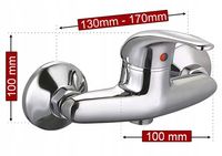 BATERIA PRYSZNICOWA WANNOWA NATRYSKOWA ŚCIENNA DO KABINY UCHWYT WĄŻ ZESTAW