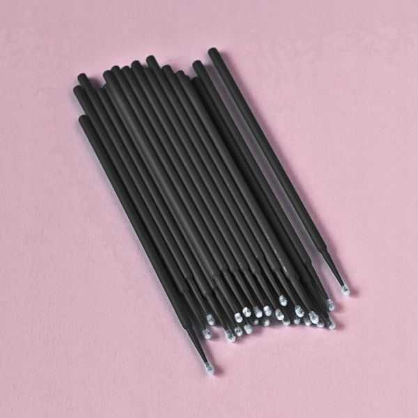 MIKRO APLIKATORY DO RZĘS BEZWŁÓKIENKOWE W TUBIE MICROBRUSH CZARNE 100 sztuk zdjęcie 4