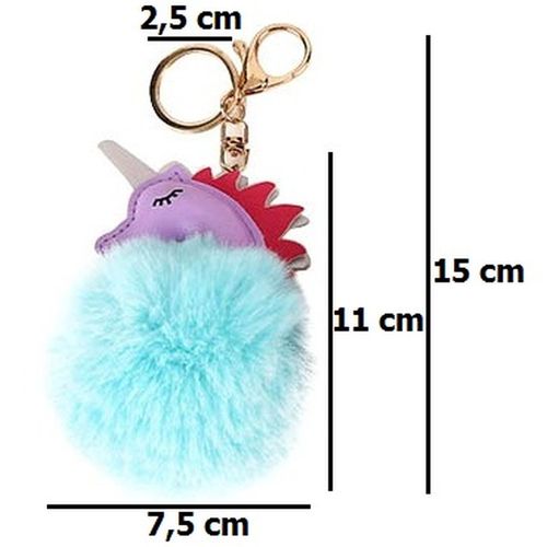 Brelok do kluczy Jednorożec pompon turkusowy na Arena.pl