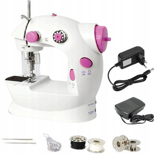PRAWDZIWA MASZYNA DO SZYCIA DLA DZIECI Z OSŁONĄ NA PALCE + IGŁA NICI LAMPKA na Arena.pl