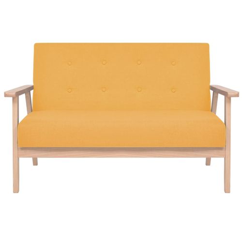2 osobowa sofa tapicerowana, żółta na Arena.pl